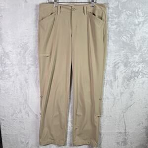 Eddie Bauer‎ Outdoor Pants Women's 8 Roll Up Tan Hiking Pockets Belt Loops Nylon